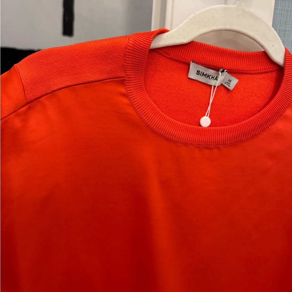 Jonathan Simkhai Orange Boxy T-shirt - Picture 3 of 5